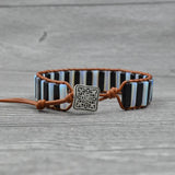 Boho Crystal Leather Wrap Bracelet European American Jewelry