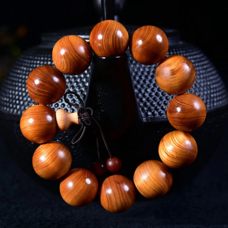Vintage Beads 20mm Royal Wood Bracelets Thuja High Oil Density Beads Bracelet
