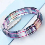 Fluorite Stone Bracelet Colorful Natural Stone Jewelry