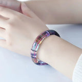 Fluorite Stone Bracelet Colorful Natural Stone Jewelry