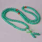 Green Natural Crystal Bracelets 108 Beads Necklace Women Girl Jewelry