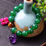 Crystal Bead Bracelet with Fox Pendant for Women