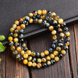 Multi-Color Tiger Eye Stone Bracelet 8mm Beads Round Crystal Lucky Men Women