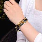 Multi-Color Tiger Eye Stone Bracelet 8mm Beads Round Crystal Lucky Men Women
