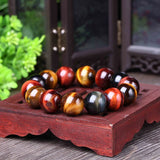Tiger Eye Stone Bracelet 12-20mm Beads Crystal Lucky Jewelry