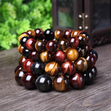 Tiger Eye Stone Bracelet 12-20mm Beads Crystal Lucky Jewelry
