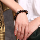 Tiger Eye Stone Bracelet 12-20mm Beads Crystal Lucky Jewelry