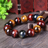 Tiger Eye Stone Bracelet 12-20mm Beads Crystal Lucky Jewelry
