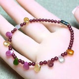 Garnet Tourmaline Bead Bracelet Vintage Women Jewelry