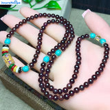 Garnet Stone Crystal Bracelet Necklace Buddha Beads Multilayer Jewelry