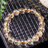 Golden Hair Crystal Stone Bracelet 8mm 10mm 12mm Round Beads