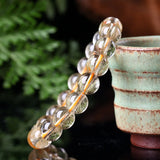 Golden Hair Crystal Stone Bracelet 8mm 10mm 12mm Round Beads