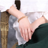 Golden Hair Crystal Stone Bracelet 8mm 10mm 12mm Round Beads