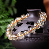 Golden Hair Crystal Stone Bracelet 8mm 10mm 12mm Round Beads