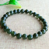 Green Hair Crystal Bracelets 6mm Beads Clear Crystal Women Men Stone Bracelet
