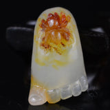 Huang Long Stone Foot Pendant Necklace Fine Carving Jewelry