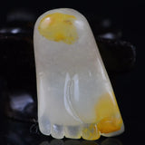 Huang Long Stone Foot Pendant Necklace Fine Carving Jewelry
