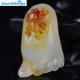 Huang Long Stone Foot Pendant Necklace Fine Carving Jewelry