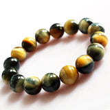 Multi-Color Tiger Eye Stone Bracelet 8mm Beads Crystal Lucky Men Women Jewelry