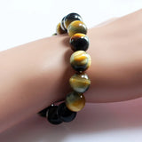 Multi-Color Tiger Eye Stone Bracelet 8mm Beads Crystal Lucky Men Women Jewelry