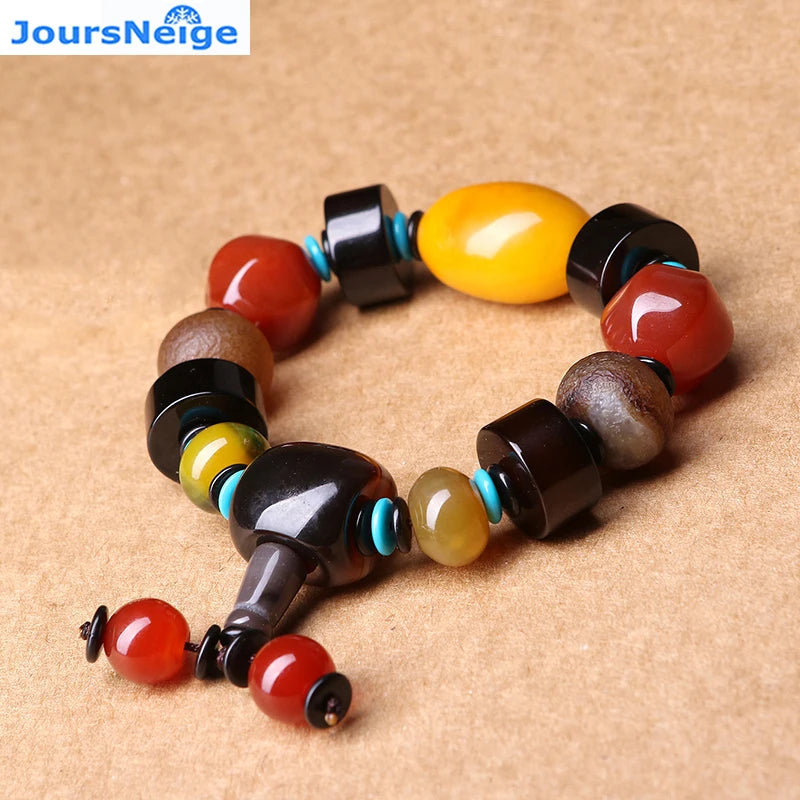 Natural Crystal Bracelet 15.5mm Beads Men Women Jewelry