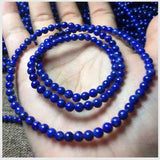 Lapis Lazuli Stone Bracelet for Women Men Crystal Multilayer Jewelry