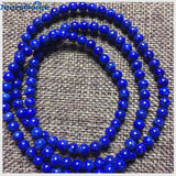 Lapis Lazuli Stone Bracelet for Women Men Crystal Multilayer Jewelry
