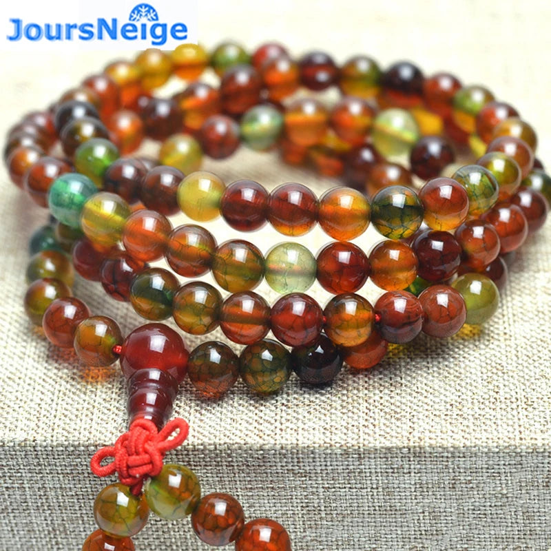 Peacock Dragonic Stone Bracelets 108 Beads 6mm Round Crystal Multilayer Jewelry