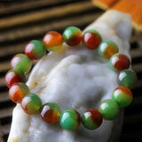 Peacock Stone Bracelets 12mm Beads Fine Carving Lucky Bracelets