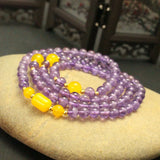 Purple Crystal Bracelet with Yellow Crystal Beads