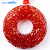 Red Crystal Pendant Double Brave Troops National Wind Red Rope Necklace