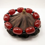 Red Stone Tube Beads Bracelet Crystal Buddha Jewelry