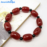 Red Stone Tube Beads Bracelet Crystal Buddha Jewelry