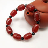 Red Stone Tube Beads Bracelet Crystal Buddha Jewelry