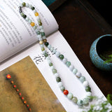 Natural Stone Necklace Round Beads Tower Chain Lucky Mother Jewelry