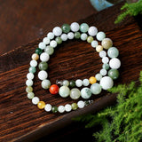 Natural Stone Necklace Round Beads Tower Chain Lucky Mother Jewelry