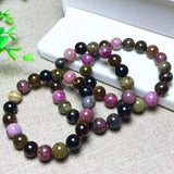 Tourmaline Stone Bracelet 11mm Beads Buddhist Men Women Jewelry