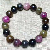 Tourmaline Stone Bracelet 11mm Beads Buddhist Men Women Jewelry