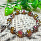 Watermelon Chalcedony Bracelet 10mm Beads Tibetan Silver Gift