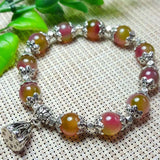Watermelon Chalcedony Bracelet 10mm Beads Tibetan Silver Gift