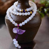 Crystal Bead Bracelet with Gourd Pendant for Women