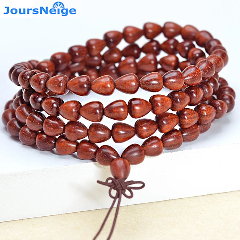 Natural Zambia Blood Sandalwood Bracelet Smooth Pattern Buddha Wood Bracelets