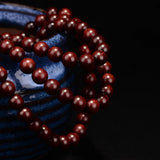 Red Sandalwood Bracelets 108 Buddha Beads 8mm Smooth Pattern Men Jewelry