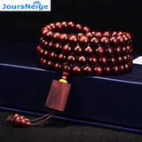 Red Sandalwood Bracelets 108 Buddha Beads 8mm Smooth Pattern Men Jewelry