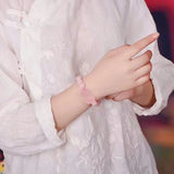 Pink Natural Crystal Bracelets with PiXiu Pendant