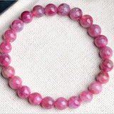 Plum Blossom Red Tourmaline Stone Bracelet for Women Girl Gift