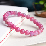 Plum Blossom Red Tourmaline Stone Bracelet for Women Girl Gift