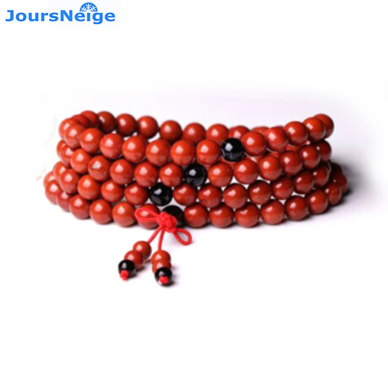 Red Stone Bracelets Beads Size 6mm 108 Buddha Beads Hand String Lucky