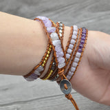 Boho Leather Wrap Bracelet Stone Cuff Vintage Bohemia Jewelry