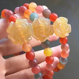 YinYuan Natural Crystal Bracelet Flower Beaut Single Lap Jewelry